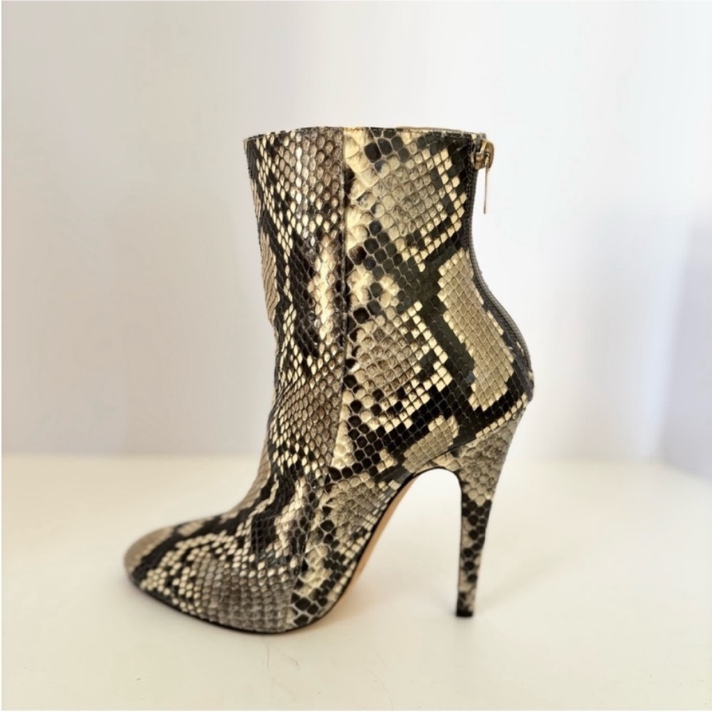 Jimmy Choo Ankle Boots Stiletto Python Snakeskin Archival Leather Black Size 40 - Picture 7 of 15
